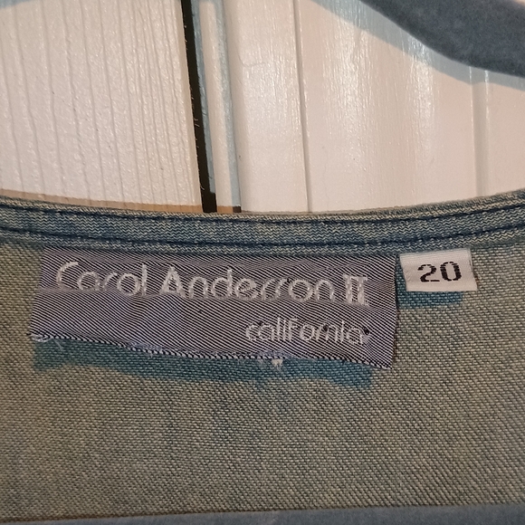 Vintage Carol Anderson II Denim Dress Women’s 20 Blue Midi Shoulder Pads... - Picture 5 of 16